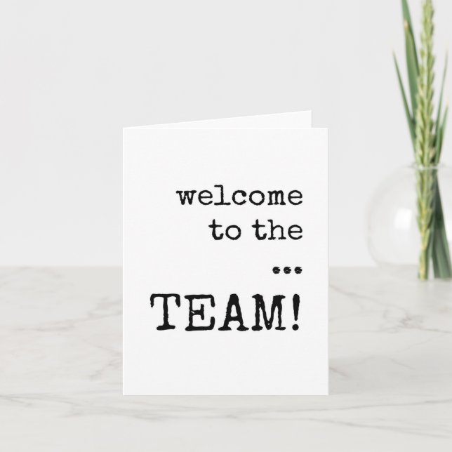 Welcome to the TEAM, New Employee Card, Minimalist Card (Front)