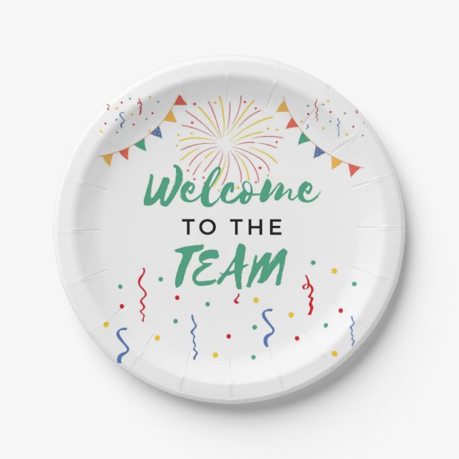 Welcome to the Team New Employee Job Welcoming Paper Plate (Front)