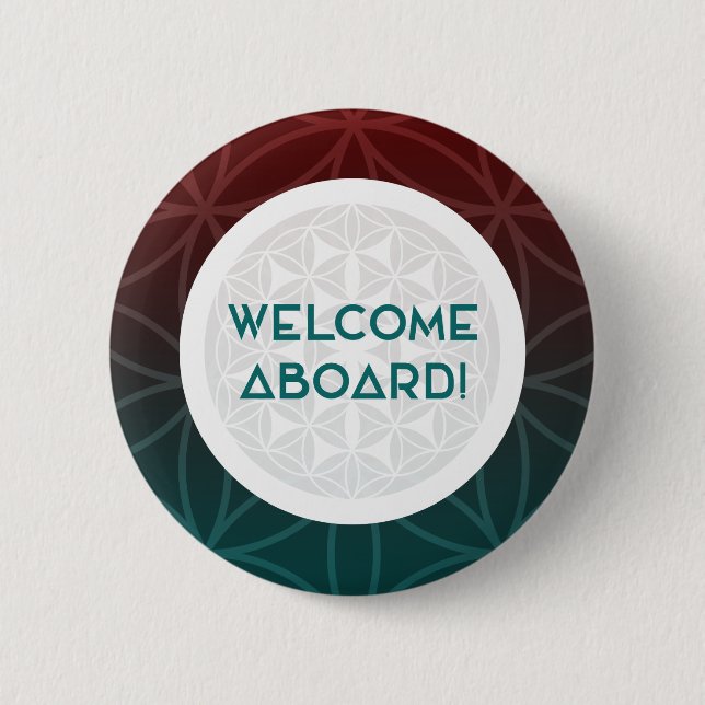 welcome to the team sacred geometry 6 cm round badge (Front)