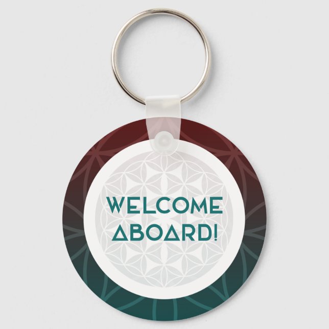 welcome to the team sacred geometry key ring (Front)
