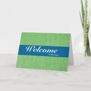 Welcome To The Team White Minimal Blue Badge Card
