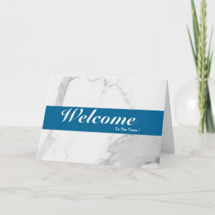 Welcome To The Team White Minimal Blue Badge Card