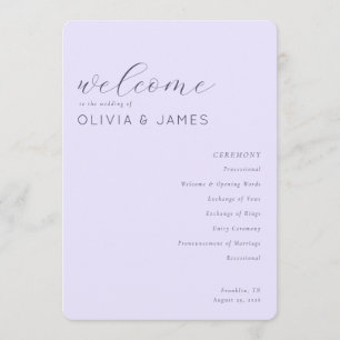 "WELCOME to the WEDDING Lavender Minimalist" Program