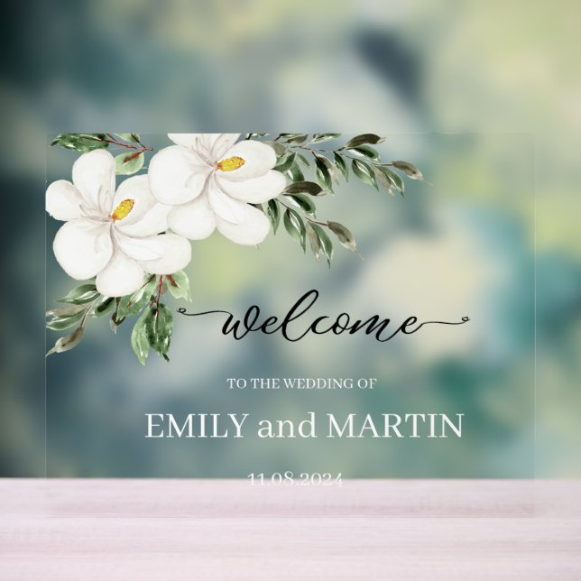 Welcome to the wedding; Personalised Acrylic Sign (Neutral)