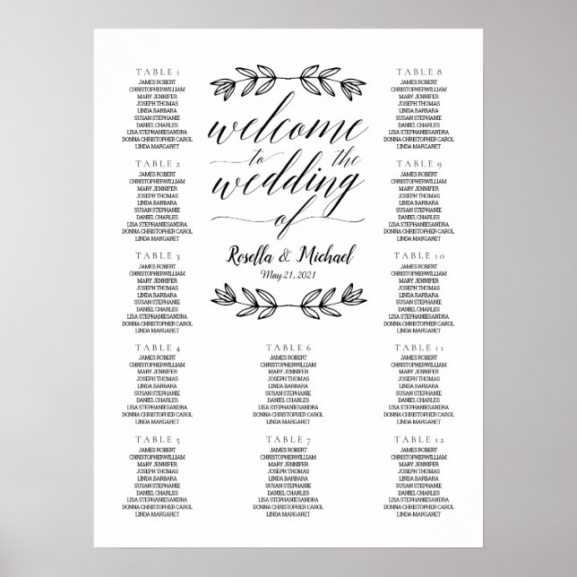 Welcome To The Wedding - Seating Chart N.2 (Front)