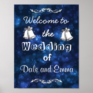 Welcome to the Winter Wedding of Add Names Poster