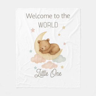 Welcome to the World Baby Blanket Boho Watercolor