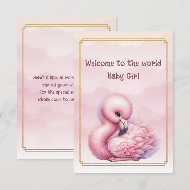 Welcome to the world Baby Girl  Card (Front/Back)