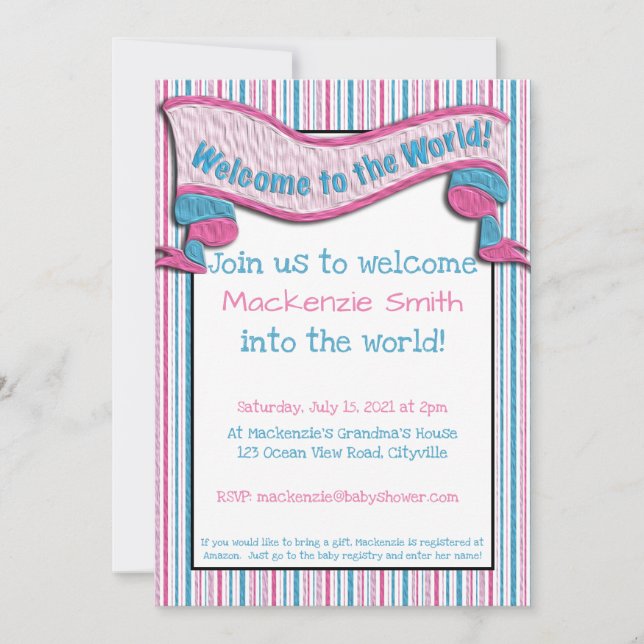 Welcome to the World! Baby Shower Invitation (Front)