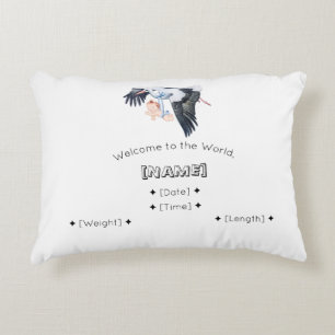 Welcome to the World Custom Name & Birth Stats Bab Decorative Cushion