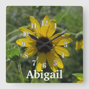 Welcome To The World Flower Photo Yellow Floral La Square Wall Clock