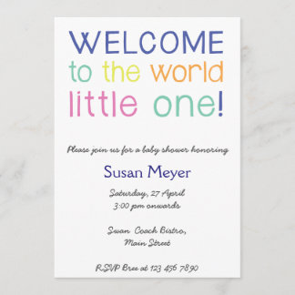 Welcome to the world little one baby shower invite