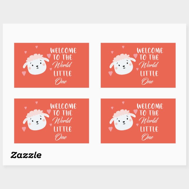 Welcome to the World Little One cute sheep face Rectangular Sticker (Sheet)