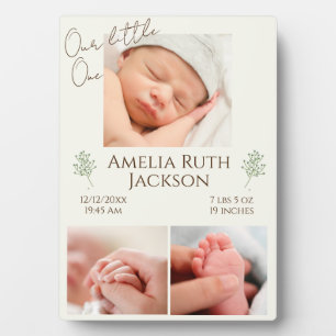 Welcome to the World, Little One"Three photo Plaque