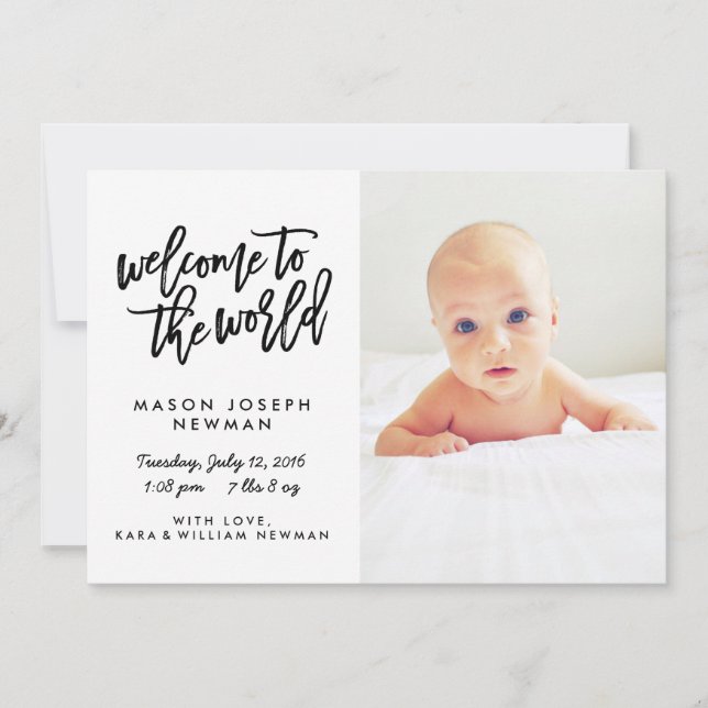 Welcome to the World Modern Birth Announcements (Front)