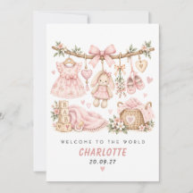 Welcome To The World | New Baby Girl Card