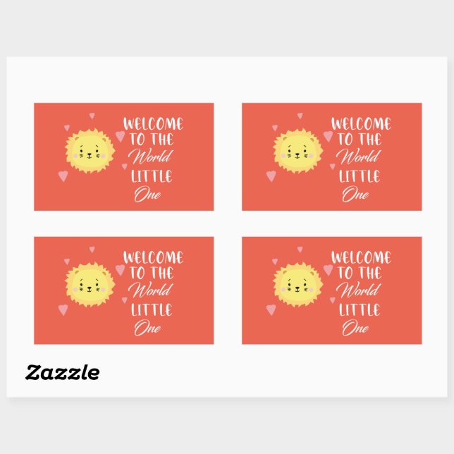 Welcome To The World Newborn - cute lion face Rectangular Sticker (Sheet)