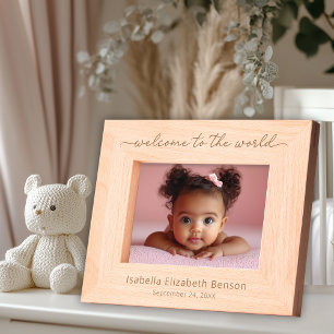 Welcome to the World Personalised New Baby Etched Frames