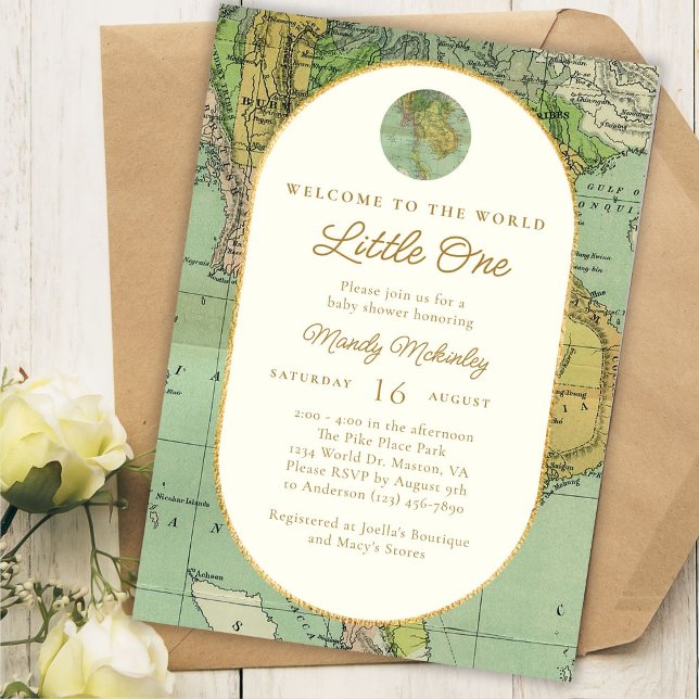 Welcome to the World Travel Baby Shower Invitation (Creator Uploaded)