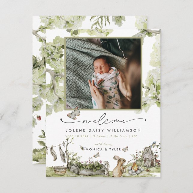 Welcome to the World | Woodland Forest Birth (Front/Back)