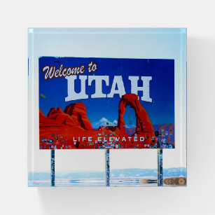 Welcome to Utah Sign Paperweight
