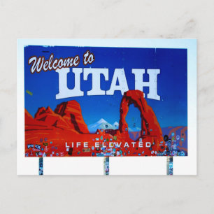 Welcome to Utah Sign Postcard