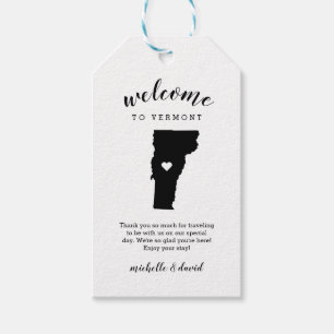 Welcome to Vermont Calligraphy Wedding Gift Tags
