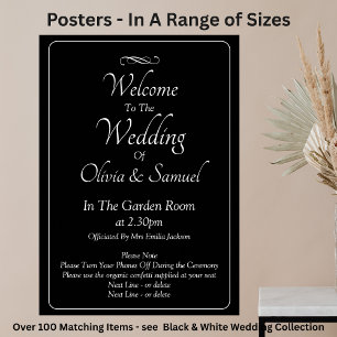 Welcome to Wedding Black White Infinity Scroll, Poster