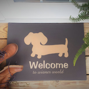 Welcome to Wiener Dog World Front Door mat