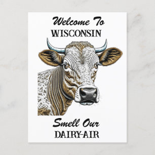Welcome to Wisconsin, Smell our Dairy Air Postcard