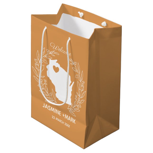 Welcome to Wisconsin wedding custom Medium Gift Bag (Front Angled)