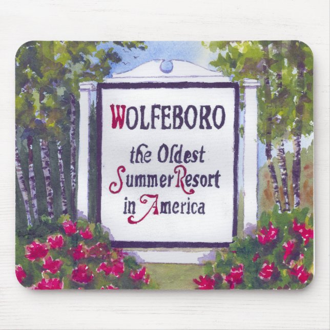 Welcome to Wolfeboro NH Sign Mouse Pad (Front)