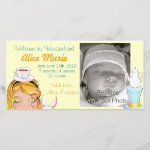 Welcome to Wonderland Birth Announcement Butter