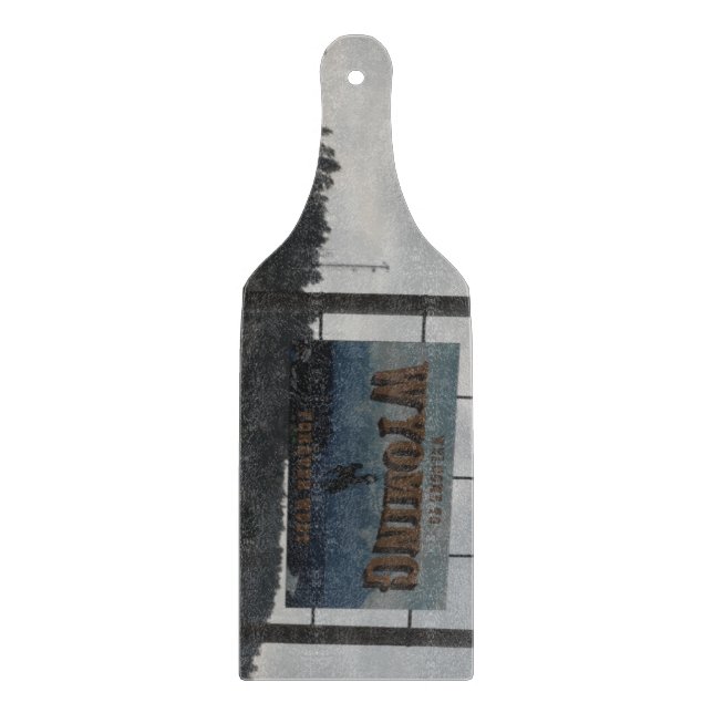Welcome to Wyoming Glass Cutting Board (Front)