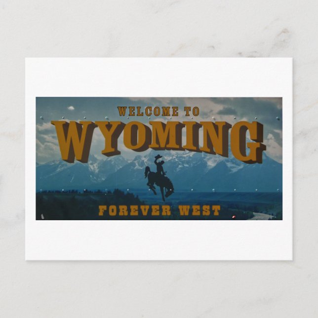 Welcome to Wyoming Sign Postcard (Front)