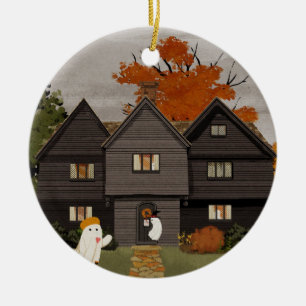 Welcome to your haunted house ceramic ornament