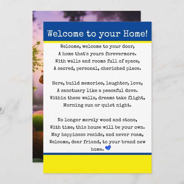 Welcome to Your Home Announcement (Front/Back)