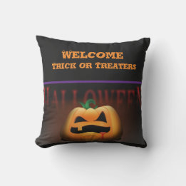 Welcome Trick or Treaters Halloween Cushion