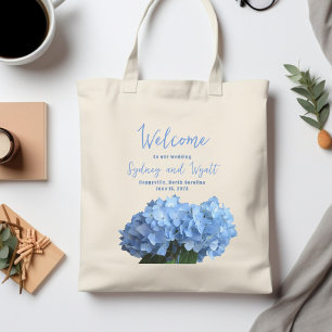 Welcome Wedding Bags Blue Hydrangea Floral