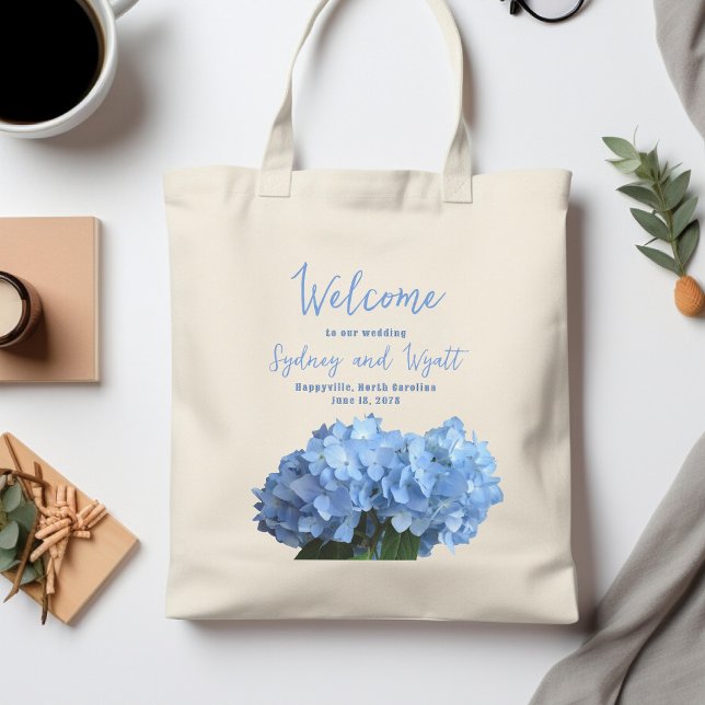 Welcome Wedding Bags Blue Hydrangea Floral (Creator Uploaded)