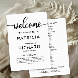 Welcome Wedding Ceremony Program Calligraphy