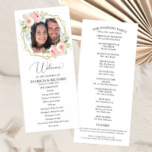 Welcome Wedding Ceremony Program Greenery 4x9