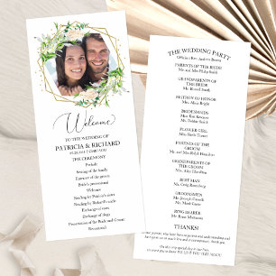 Welcome Wedding Ceremony Program Greenery 4x9