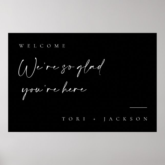 Welcome Wedding Decor Minimal Poster Sign  (Front)