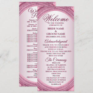 Welcome Wedding Dusty Rose Blush Pink Frame Modern Program