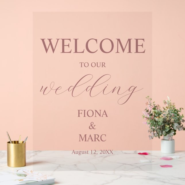Welcome wedding elegant  acrylic sign (Wedding)