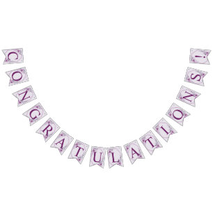 Welcome Wedding Party Pink Floral Violet Purple Bunting