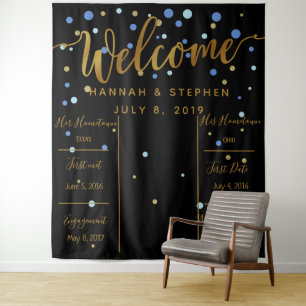 Welcome Wedding Photo Booth backdrop banner Tapestry