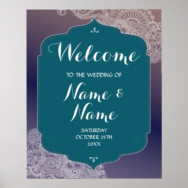 Welcome Wedding Poster Arabian Nights Henna Poster (Front)