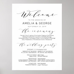 Welcome wedding program sign